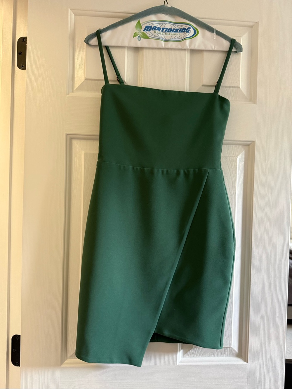 Nookie Green Spaghetti-Strap Wrap Sheath Dress